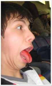 write about goofy faced child