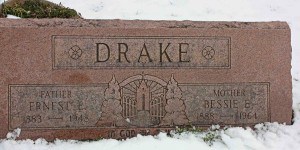Grave marker with symbolism 
