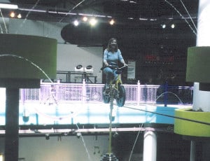 Me on a high-wire bike showing I learned to adventure
