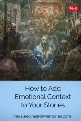 How to Add Emotional Context pinnable graphic with girl in crowd