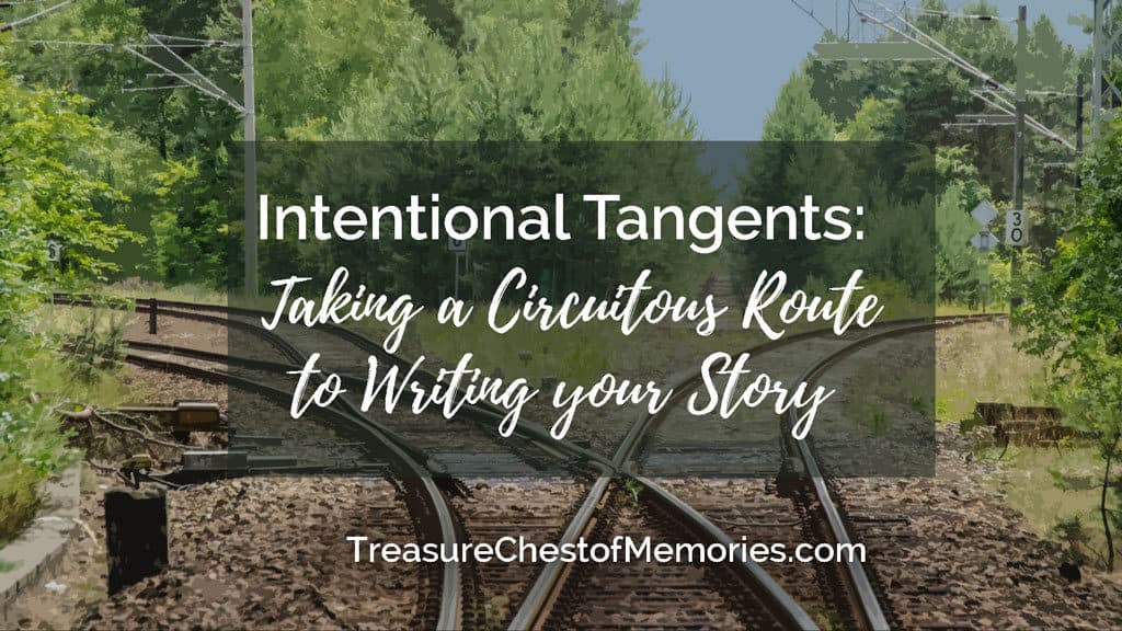 Intentioanl tangents title graphic with train track switches 