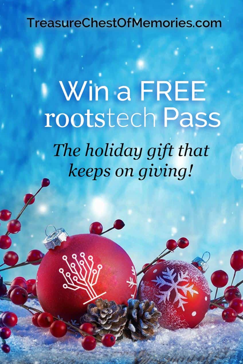 Free RootsTech 2020 Pass Giveaway pinnable Graphic 