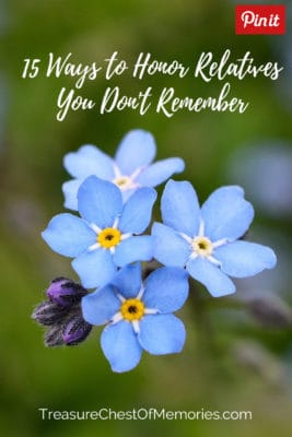 Relatives you don't remember Graphic with Forget me nots 