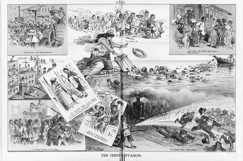Including context in Immigration Stories 2 The Chinese invasion by J. Keppler pub 1880 LC USZ62 103143