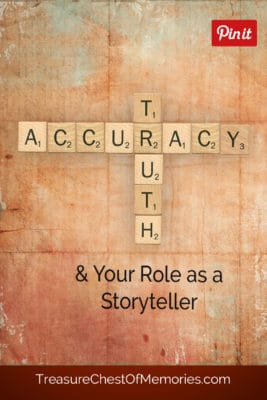 Truth and Accuracy pinnable graphic with Scrabble Tiles 