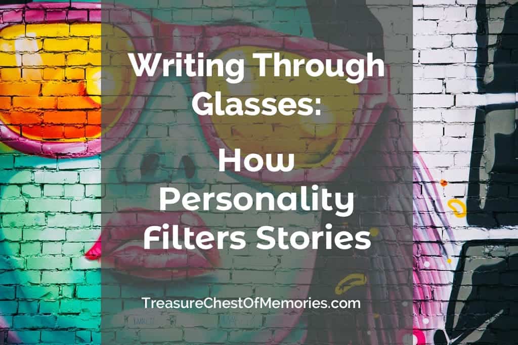 Writing through Glasses graphic with mural in background 